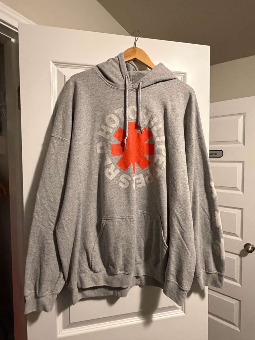 Urban Outfitters Gray Hoodie with Orange Graphic Emblem